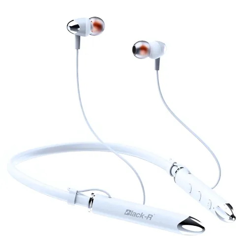 Image of Black-R Wireless Bluetooth Neckband (White, v5.4)