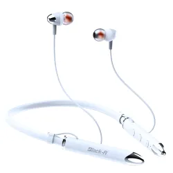Black-R Wireless Bluetooth Neckband (White, v5.4)