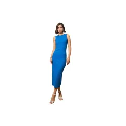 Black Rib Back Cut-Out Midi Dress