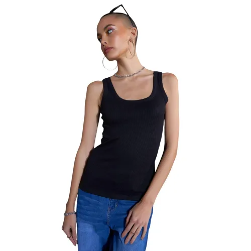 Image of Black Rib Sleeveless Camisole