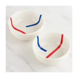 BLACKCARROT White Tamo Stoneware Bowl Set of 2 (750ml)