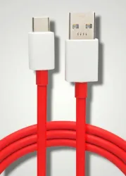 BLACKHAT USB Type C Cable 8 A 0.99 m original 65W/80W DART/VOOC/DASH/WARP/SUPERVOOC/SUPERDART (Compatible with oppo,realme,narzo,oneplus,vivo,iqoo,samsung,motorola,mi,redmi,poco, Red, One Ca...
