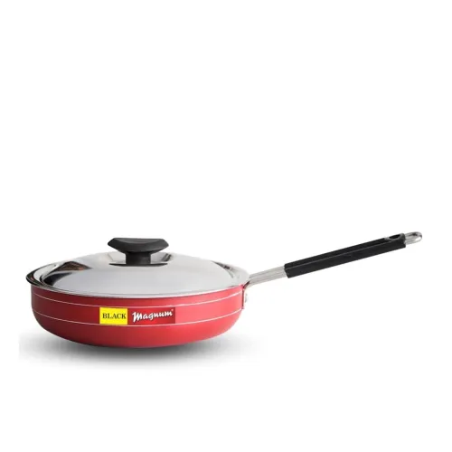 Image of Black Magnum Basics Non-Stick Fry Pan with Steel Lid, 24cm
