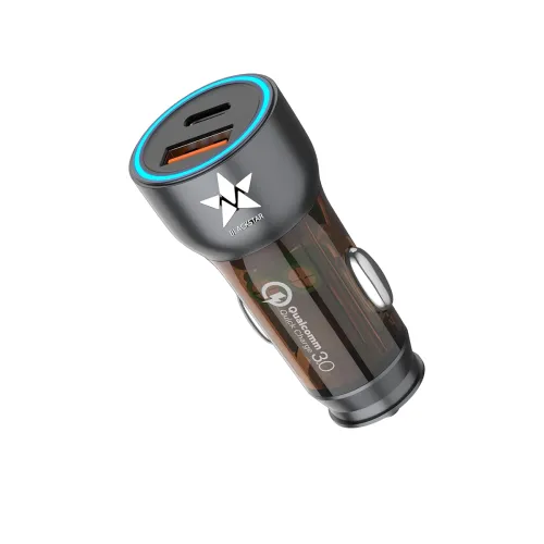 Image of Blackstar 51W Fast Car Charger (Dual Port, Transparent Design)