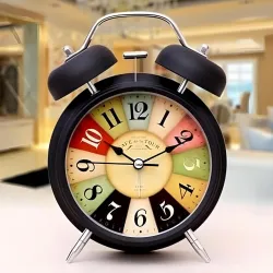 Blairmore Alarm Clock, Silent Non Ticking Small Clock, Battery Operated, Simple Design, Old Fashioned Style Ideal Decor, for Bedroom, Bedside, Desk, Adult, Kid, Gift (Tween Rainbow)