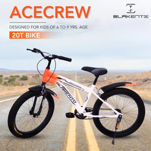 Image of BLAKENTO 20T Kids Cycle (6-9 Yrs) Matte White & Orange
