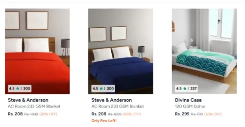 Image of Blankets & Quilts Starting at ₹208