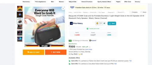 Image of Blaupunkt ATOMIK Portable Boombox 0 W Bluetooth Party Speaker