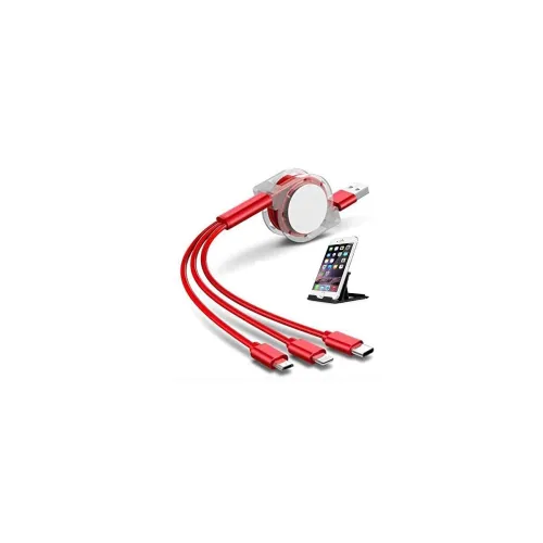 Image of BLAXSTOC 3.0A Fast Charger Cord with 1.2m 3-in-1 USB Cable