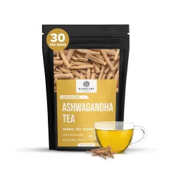 Blendart Teas - Ashwagandha Root TeaBags - 30 Count - Pyramid Tea Bag | Helps in Relive Stress | Promote Cleansing & Wel
