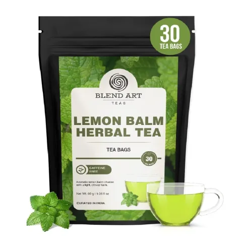 Image of BlendArt Lemon Balm Herbal Tea 30 Count Pyramid Tea Bags