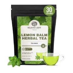 BlendArt Lemon Balm Herbal Tea 30 Count Pyramid Tea Bags