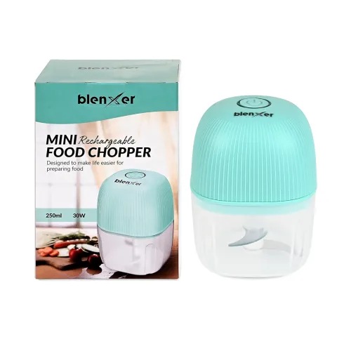 Image of Blenxer Mini Electric Chopper for Kitchen – USB Rechargeable Electric Food Chopper for Garlic, Onion & Vegetables | 250m