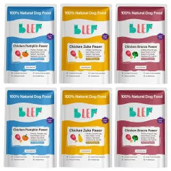 BLEP Dog Food Adult & Puppy | 600g | Dog Wet Food, High Protein, Omega 3&6, Contains Chicken Breast, Broccoli, Pumpkin, Zucchini, Zero Preservatives, Digestible, Human Grade(6 Packs of 100g)