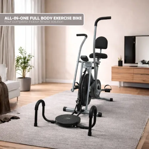 Image of BLESSFIT Exercise Bike Multi Moving Handle Cardio Cycle with Backrest Twister