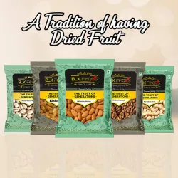 BLK FOODS Dry fruits combo pack Badam Kaju Pista Kishmish Akhrot (150g X 5 )