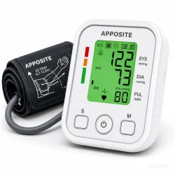 Blood Pressure Monitor, Upper Arm Cuff, Lcd Display