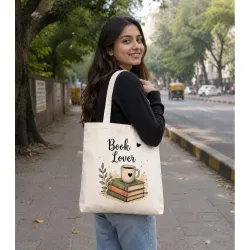 Bloom With Grace Printed Cotton Canvas Tote Bag With Zipper Pouch For Women