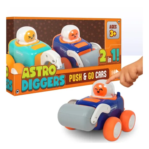 Image of Bloomingo Astro Diggers Cosmosis Press & Go Space Construction Vehicles (Set of 2)