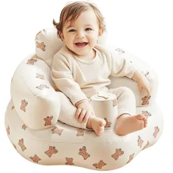 Blow-Up Baby Seat with Backrest Toddler Floor Chair 