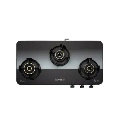 BLOWHOT 3-Burner Manual Gas Stove with Toughened Glass Top
