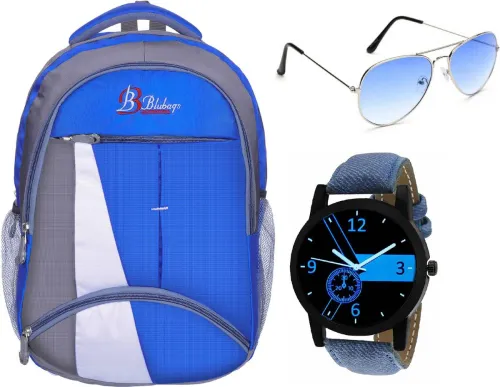 Image of blubags 30L Blue Laptop Backpack Combo Set