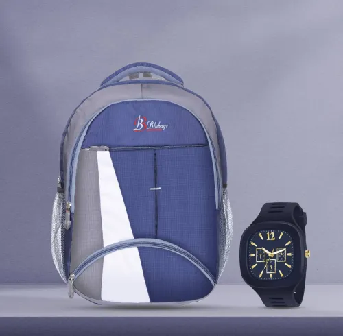 Image of blubags Bags 36 liters Dark Blue Backpack With Analogue Watch