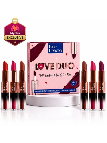 Image of Blue Heaven Set of 6 Love Duo 2 In 1 Dual Sided Matte Lipstick & Lip Color