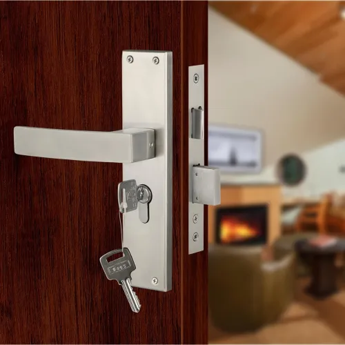 Image of Blue Space Premium 8\' Cylindrical Mortise Door Lock Handle Set with Brass Lock Body 