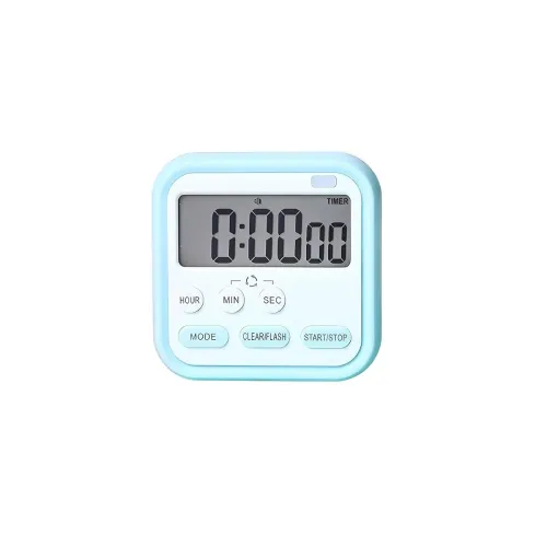 Image of Blue Stopwatch Timer for Study Kitchen Timer Large LCD Screen 24hr Digital Display Magnetic Retractable