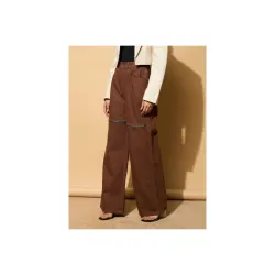 Blue Zipper Design Baggy Jeans