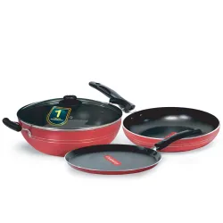 Blueberrys 3-in-1 Nonstick Cookware Set (Kadai 24cm, Tawa 24cm, Fry Pan 25cm)