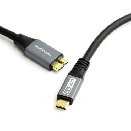 Image of BlueRigger 3Ft/1 Mtr 10 Gbps Speed USB C to Micro B 3.0 External Hard Drive Cable Compatible with Seagate WD,