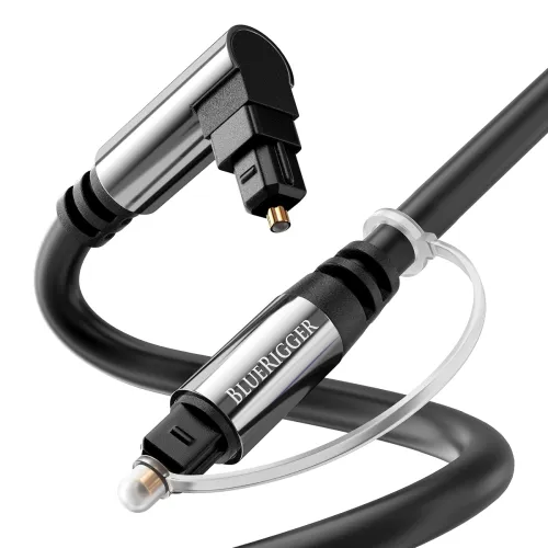 Image of BlueRigger Premium Digital Optical Audio Toslink Cable With 24K Gold Plated 90°