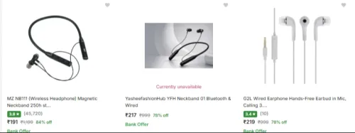 Image of Bluetooth headphone neckband at starting ₹199
