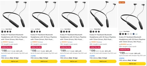 Image of Bluetooth Neckband Starting at @ ₹198