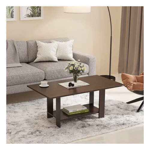 Image of BLUEWUD Osnale Engineered Wood Rectangular Shape Coffee Center Sofa Tea/Teapoy Console Table for Sofa Set Living Room Ho
