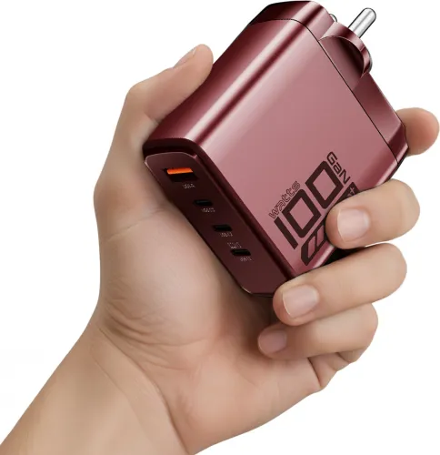 Image of boAt 100 W GaN 3 A Wall Charger for Mobile (Monarch Red)