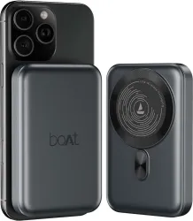 boAt 10000 mAh 22.5 W Wireless With MagSafe Compact Pocket Size Power Bank (Ash Black, Lithium Polymer, Fast Charging, Q