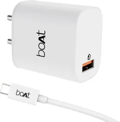 boAt 18W QC3.0 Type-C Wall Charger Combo (White)