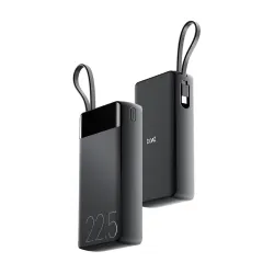 boAt New Launch Apex PB400 with in-Built Type-C Cable; 20000 mAh 2-Way PD 22.5W Fast Charging Powerbank with Triple Output; Premium Finish; for Android, iPhone 17/16/Pro, Samsung, iPad (Noir...