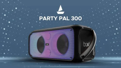 Image of boAt 300 / 320 with Flame LEDs & Up to 6 hrs Playtime 120 W Bluetooth Party Speaker (Premium Black, Mono Channel)