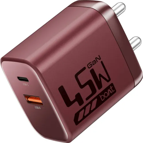 Image of boAt 45W GaN Wall Charger with Cable (Red)