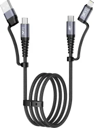 boAt 4-in-1 Cable 1.5 m FlexiCharge 400 (Compatible with Mobile, Laptop, Tablet, Carbon Black)