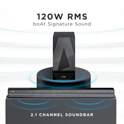 Image of boAt Aavante Bar Aaupera Bluetooth Soundbar with 120W RMS Signature Sound, 2.1 CH Wired Subwoofer
