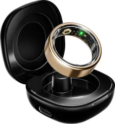 boAt Active w / Portable Charging Case, Lightweight Stainless-Steel Design Smart Ring