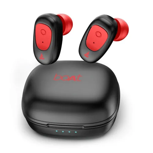 Image of Boat Airdopes 201 Bluetooth Truly Wireless in Ear Earbuds with Mic (Raging Red)
