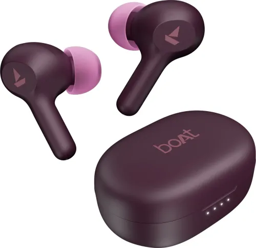 Image of boAt Airdopes 71,40 H Battery, ENx Tech, Low Latency, Stream Ad Free Music via App Bluetooth Headset (Maroon Lush, True 