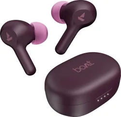 boAt Airdopes 71,40 H Battery, ENx Tech, Low Latency, Stream Ad Free Music via App Bluetooth Headset (Maroon Lush, True 