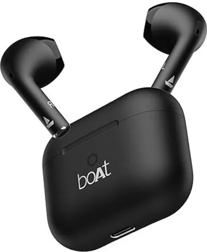 Image of boAt Airdopes Alpha,35H Battery, 13mm Drivers,ENx, App Support Bluetooth Headset (Jet Black, In the Ear)